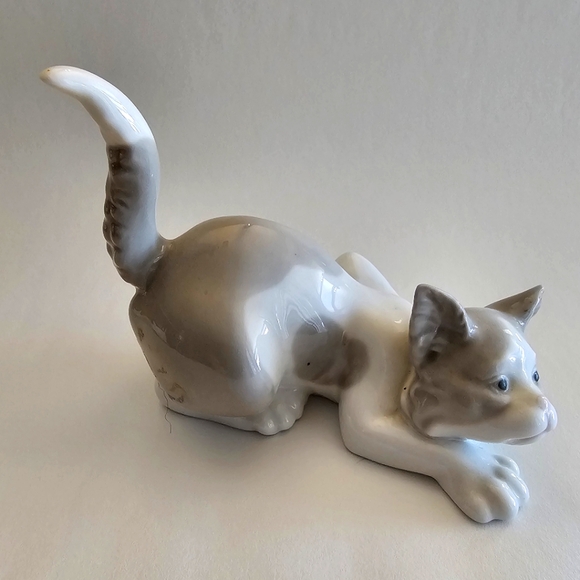Vint. LLADRO, CAT Figurine - #5112, Attentive Cat, Come Play w Me - Picture 6 of 10